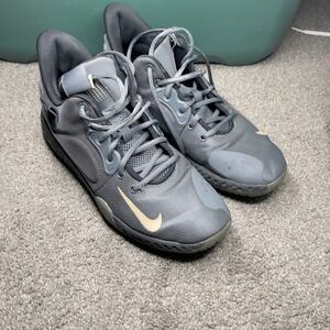 Nike KD Trey 5 VII Basketball Shoes Gray‎ Gold Athletic Sneakers Mens Size 8